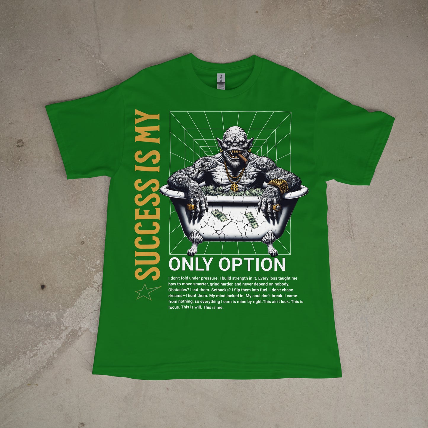 Success Is My Only Option Tee – Pressure Builds Power