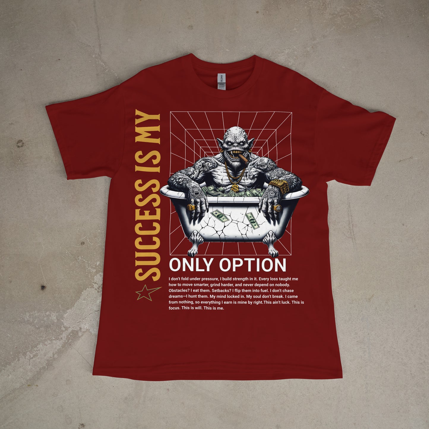 Success Is My Only Option Tee – Pressure Builds Power