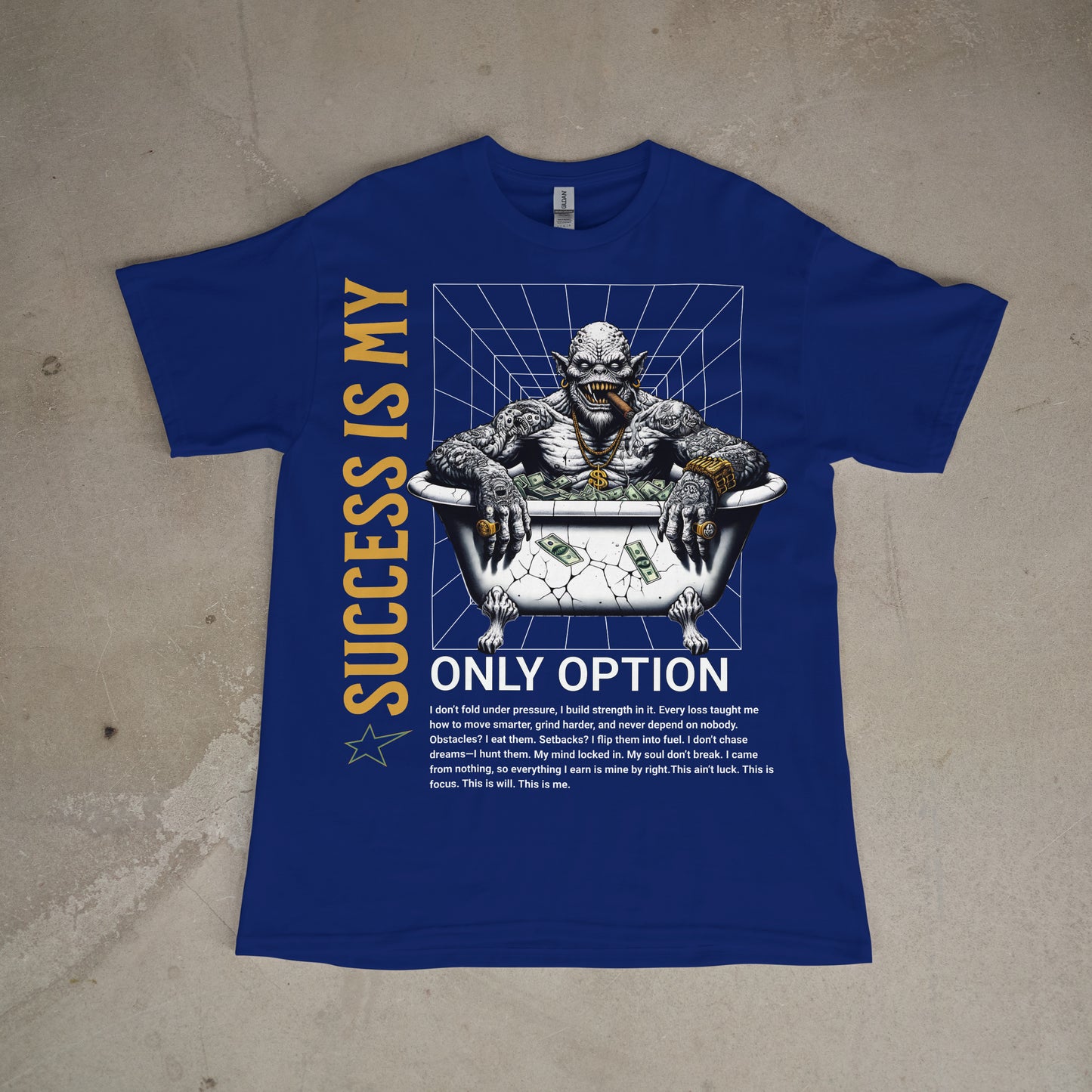 Success Is My Only Option Tee – Pressure Builds Power