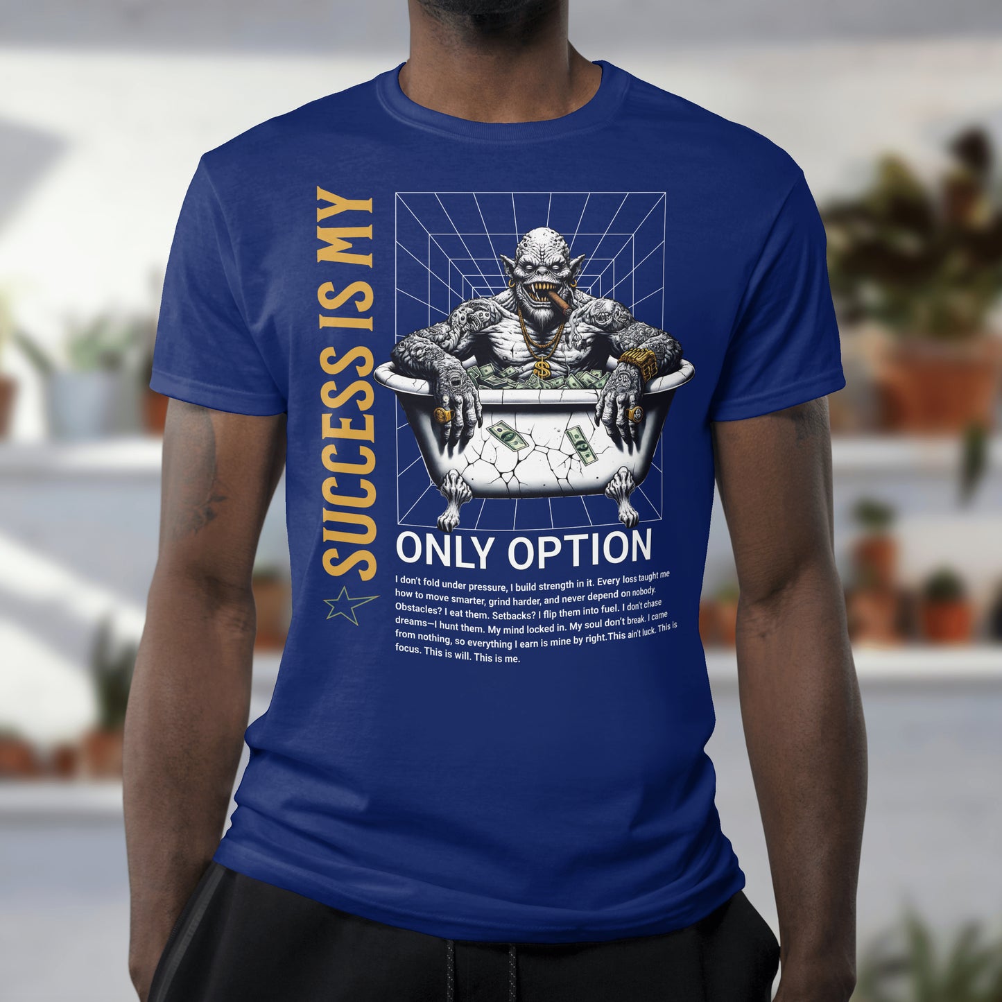 Success Is My Only Option Tee – Pressure Builds Power