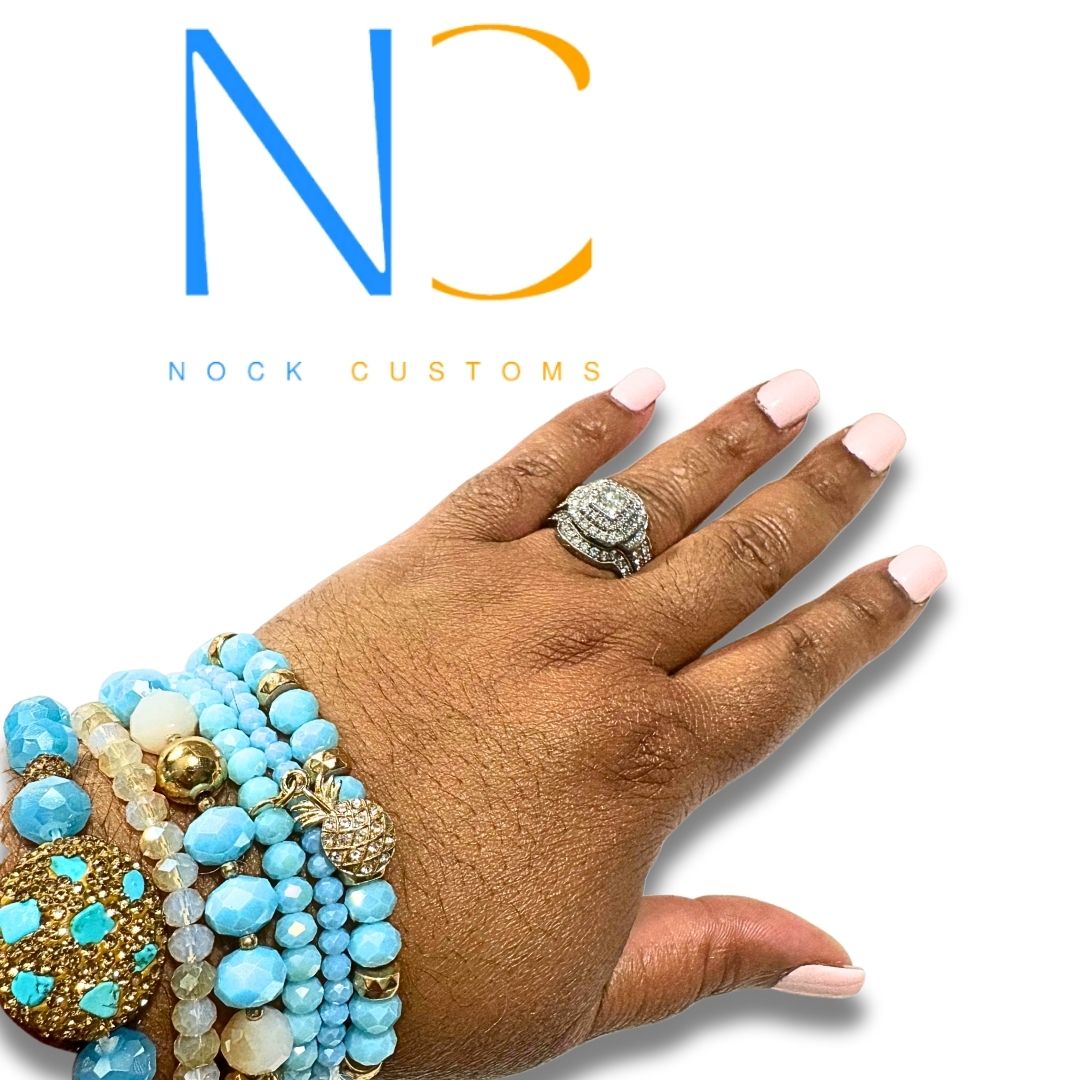 Enchanting Blue Waves Bracelet - 5-Layer Beaded Charm with Captivating Stones