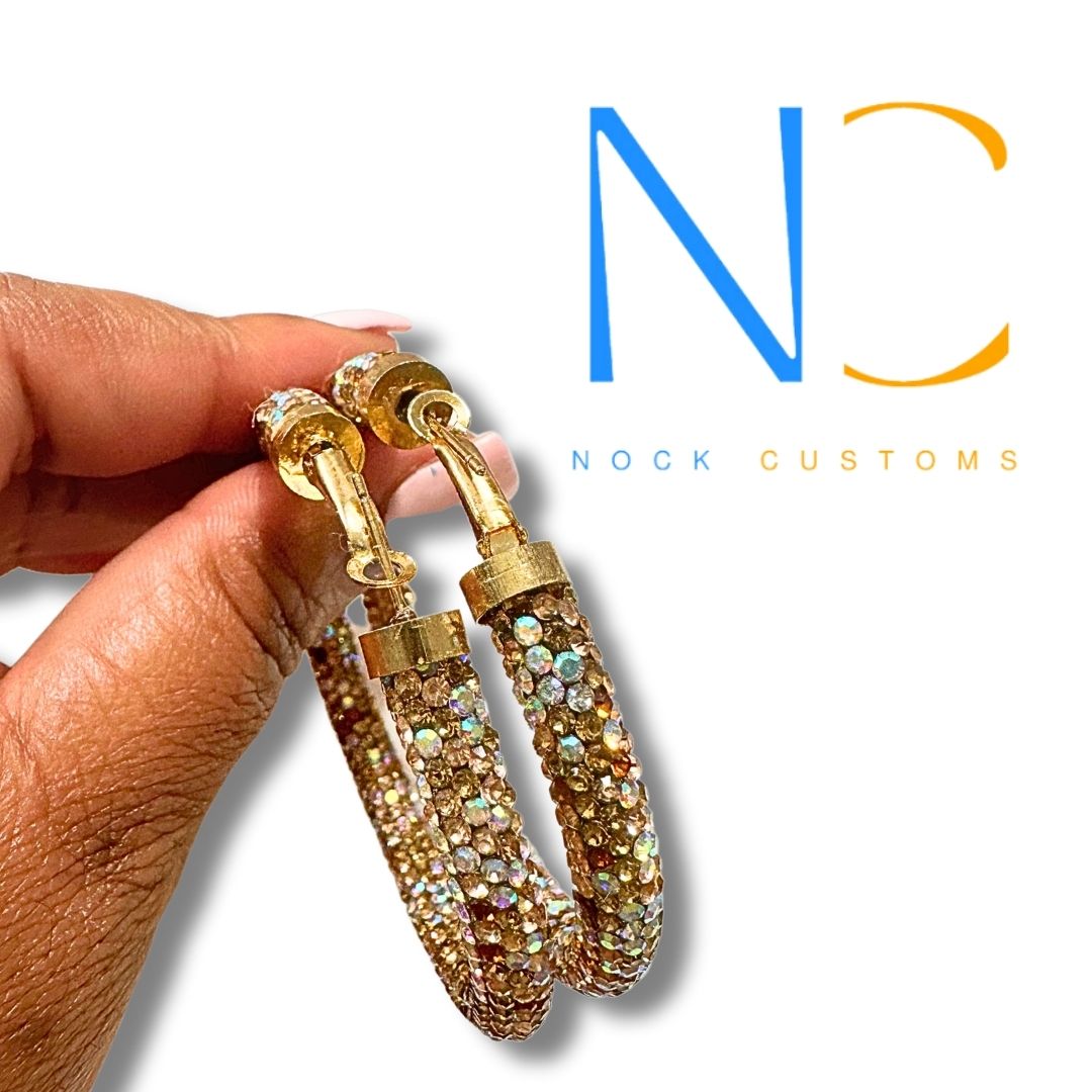 Brown Rhinestone Jewelry Set - Dazzling Earth Tones Bracelet and Earrings