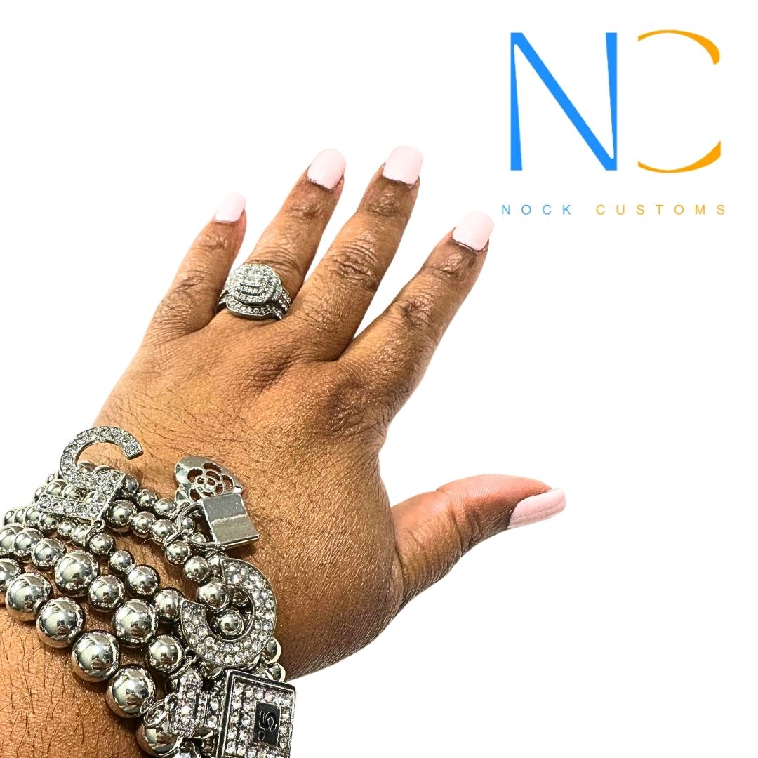 C5 Chrome Elegance: 5-Layer Beaded Charm Bracelet - Eye-Catching Chrome Colored Design, Stylish and Trendy | Limited Stock Available