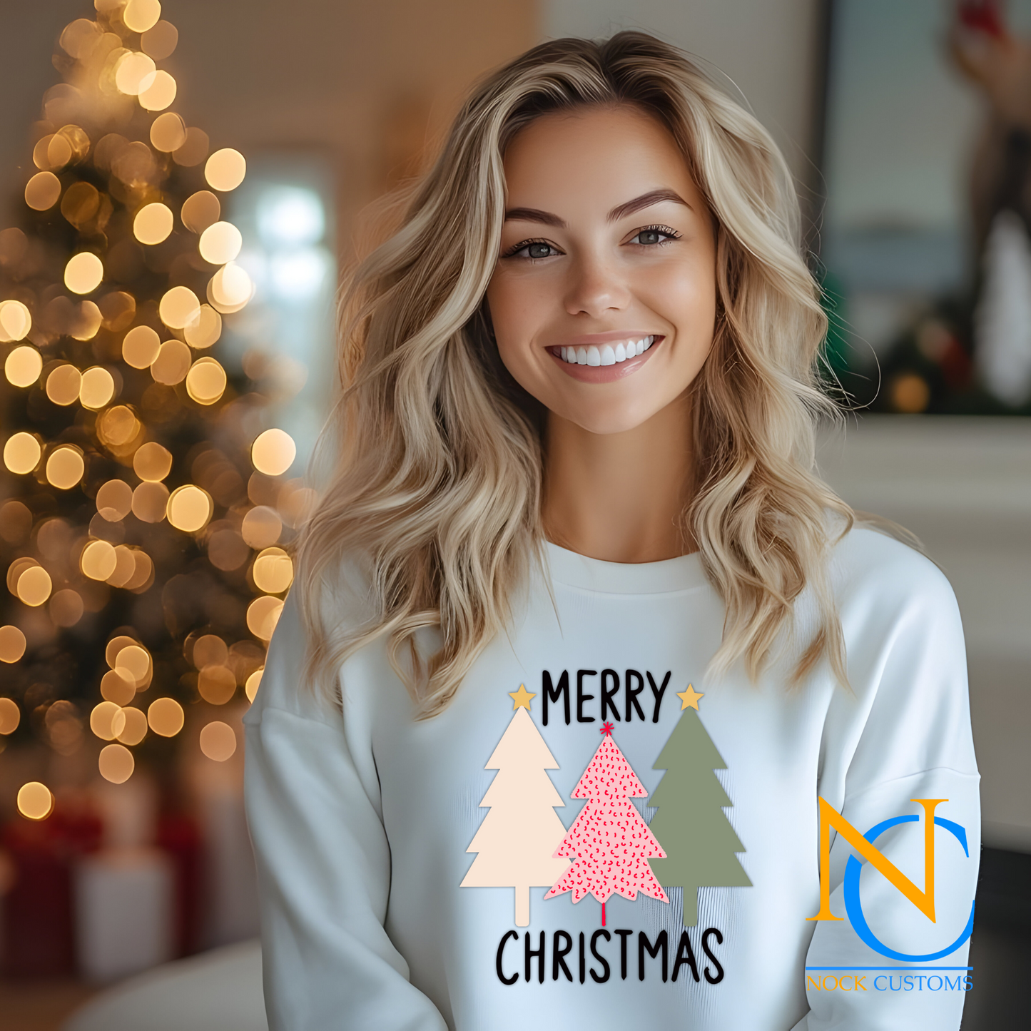 Festive 'Merry Christmas' DTF Transfers – Ready to press design perfect for hoodies, shirts, and sweaters, adding holiday cheer to apparel.