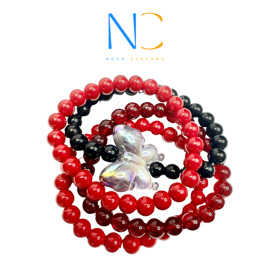 Butterfly Red Nights Bracelet - Eye-Catching Beaded Accessory for Elegant Style