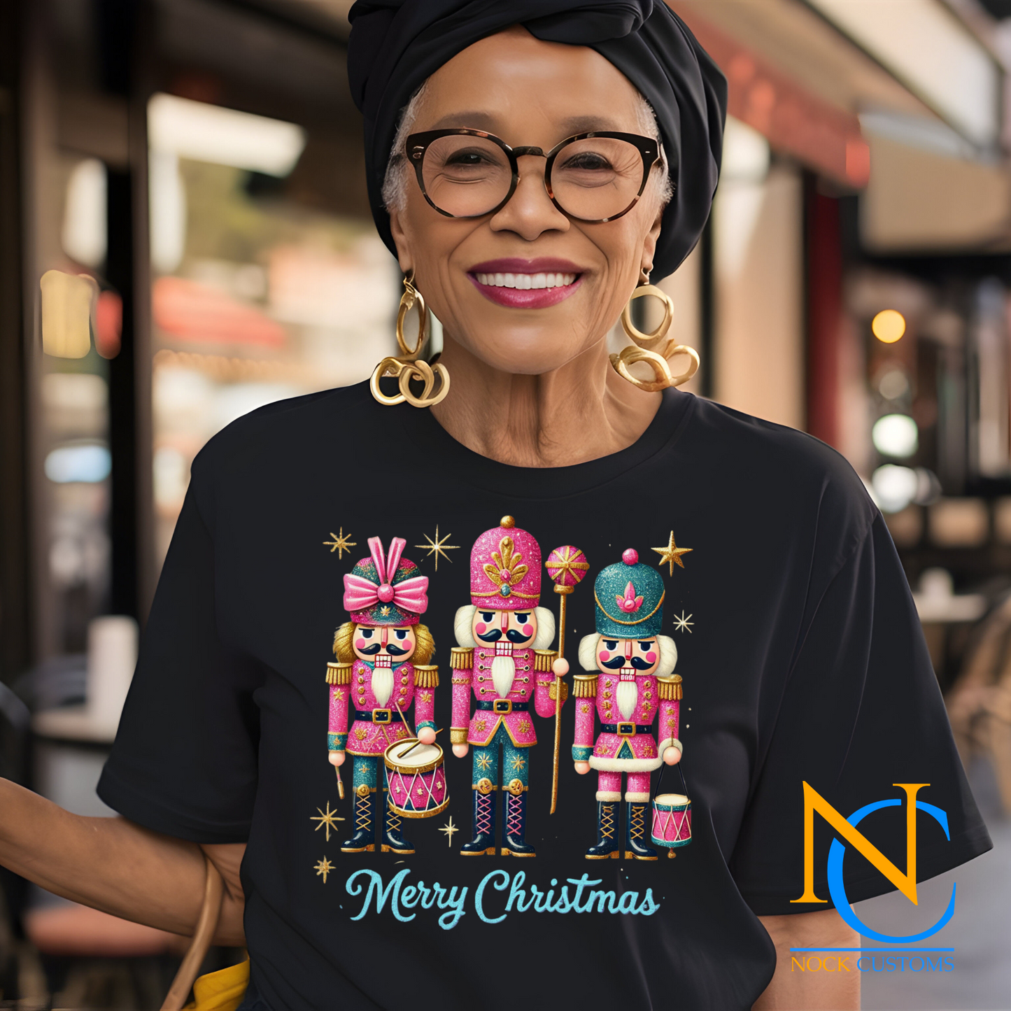 High-quality DTF transfer featuring colorful Nutcracker designs, perfect for Christmas shirts.