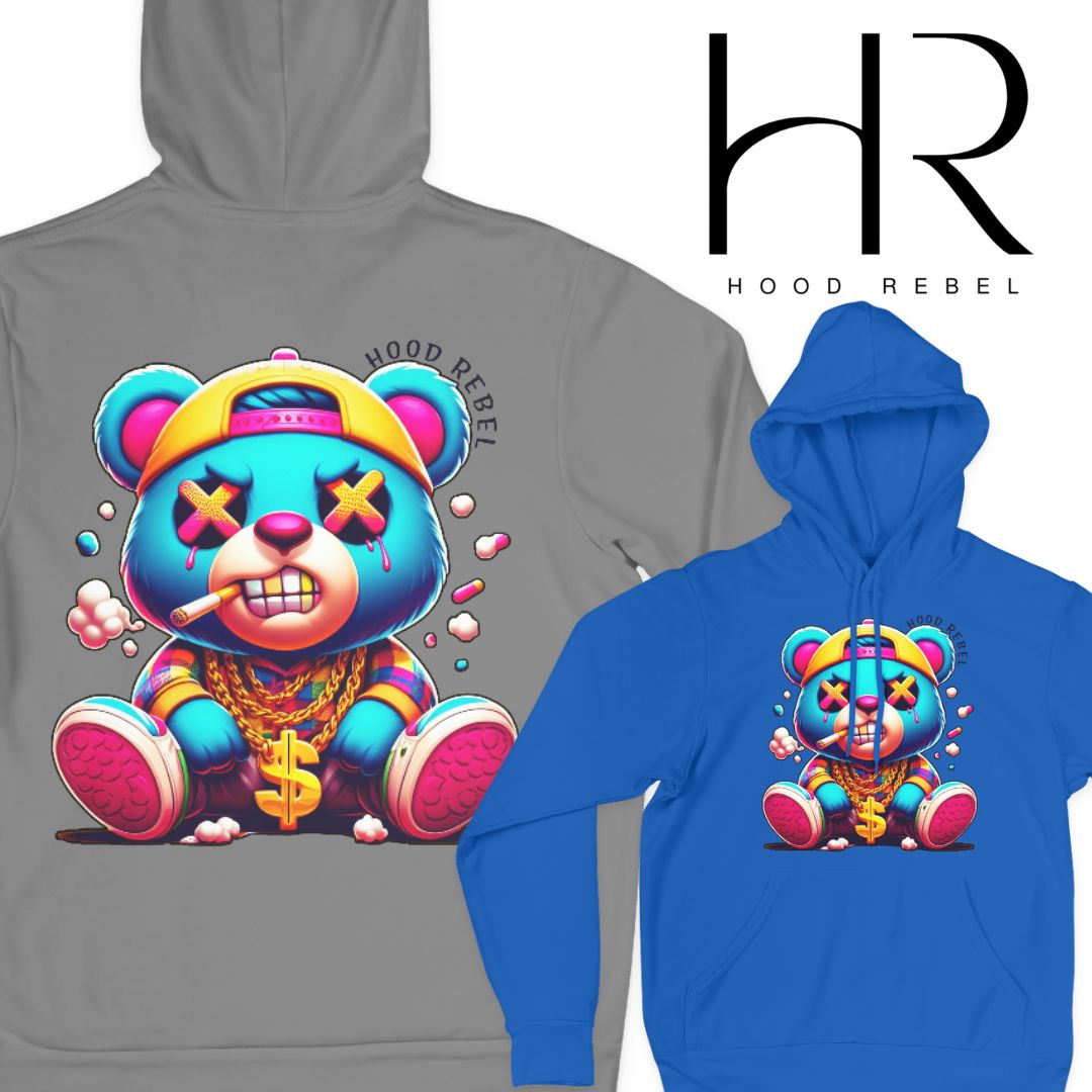 Gangster Bear Hoodie - Streetwise Urban Fashion for Comedy Fans