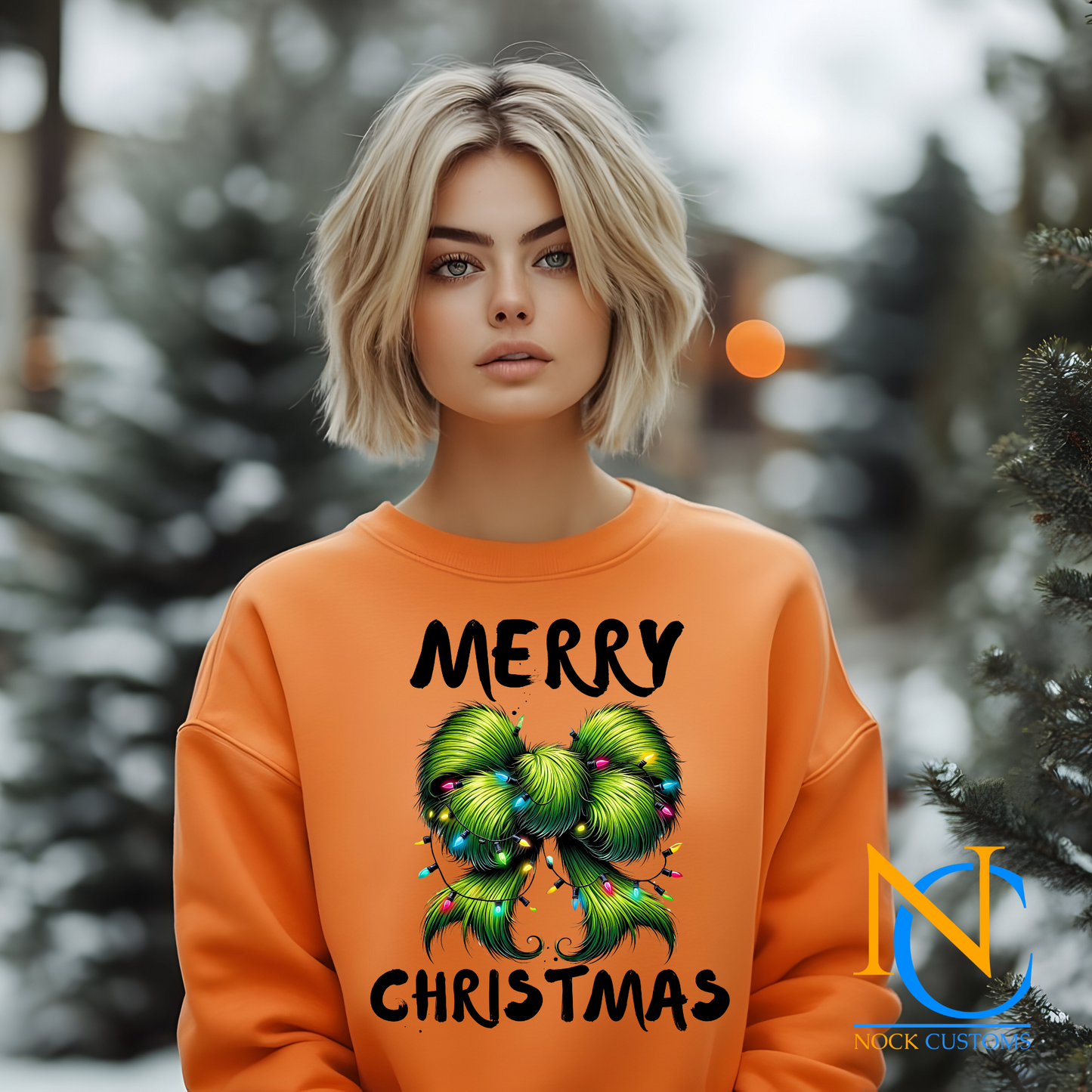 Festive Christmas-themed DTF transfer featuring unique holiday designs, perfect for customizing apparel such as sweatshirts and shirts for a joyful seasonal look.