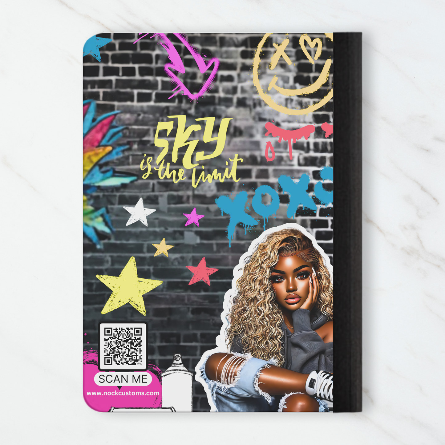 Street Style Afrocentric Composition Book - Sky is the Limit & Graffiti Art Covers