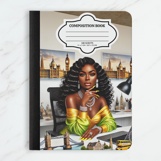 London-Inspired Afrocentric Composition Book - Dream Big & Cityscape Art Covers