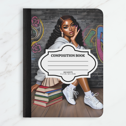 Composition Book - Street Chic with Afrocentric Queen & Graffiti Art Covers